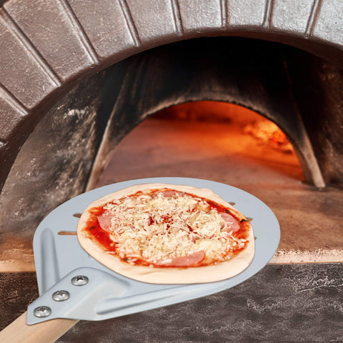 Patelai oven-ready perforated pizza peel compatible with wood, gas, and electric ovens