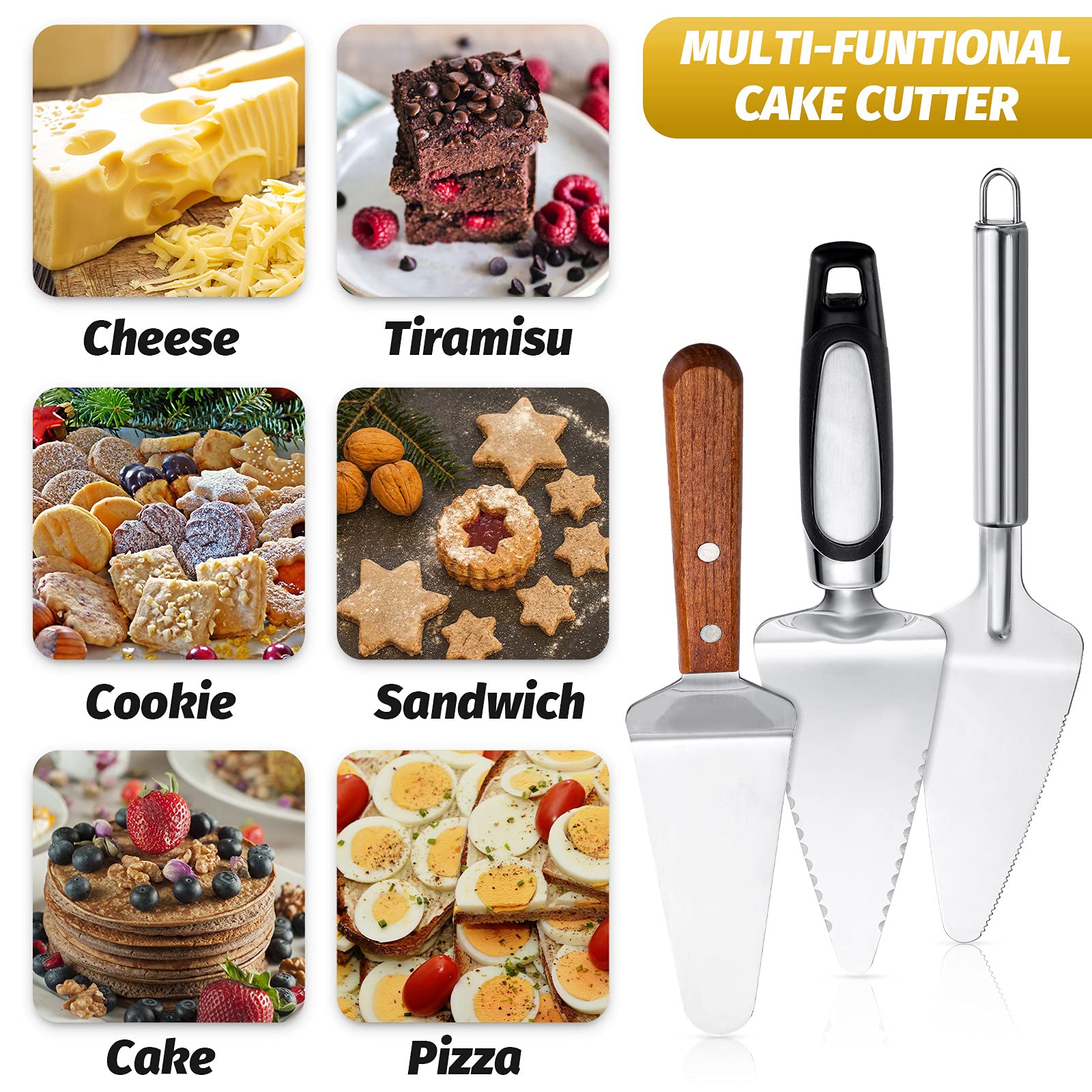 Patelai dishwasher-safe pie server set, easy to clean after gatherings.