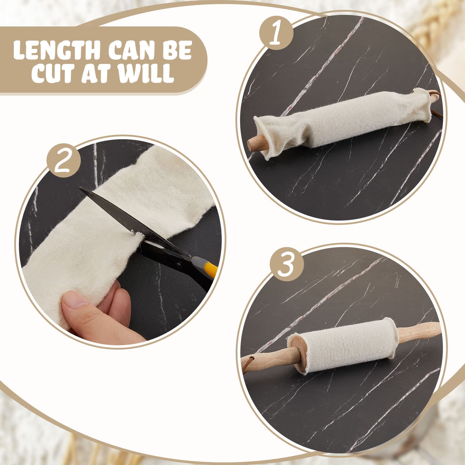 Patelai rolling pin cover made from durable, reusable cotton material.