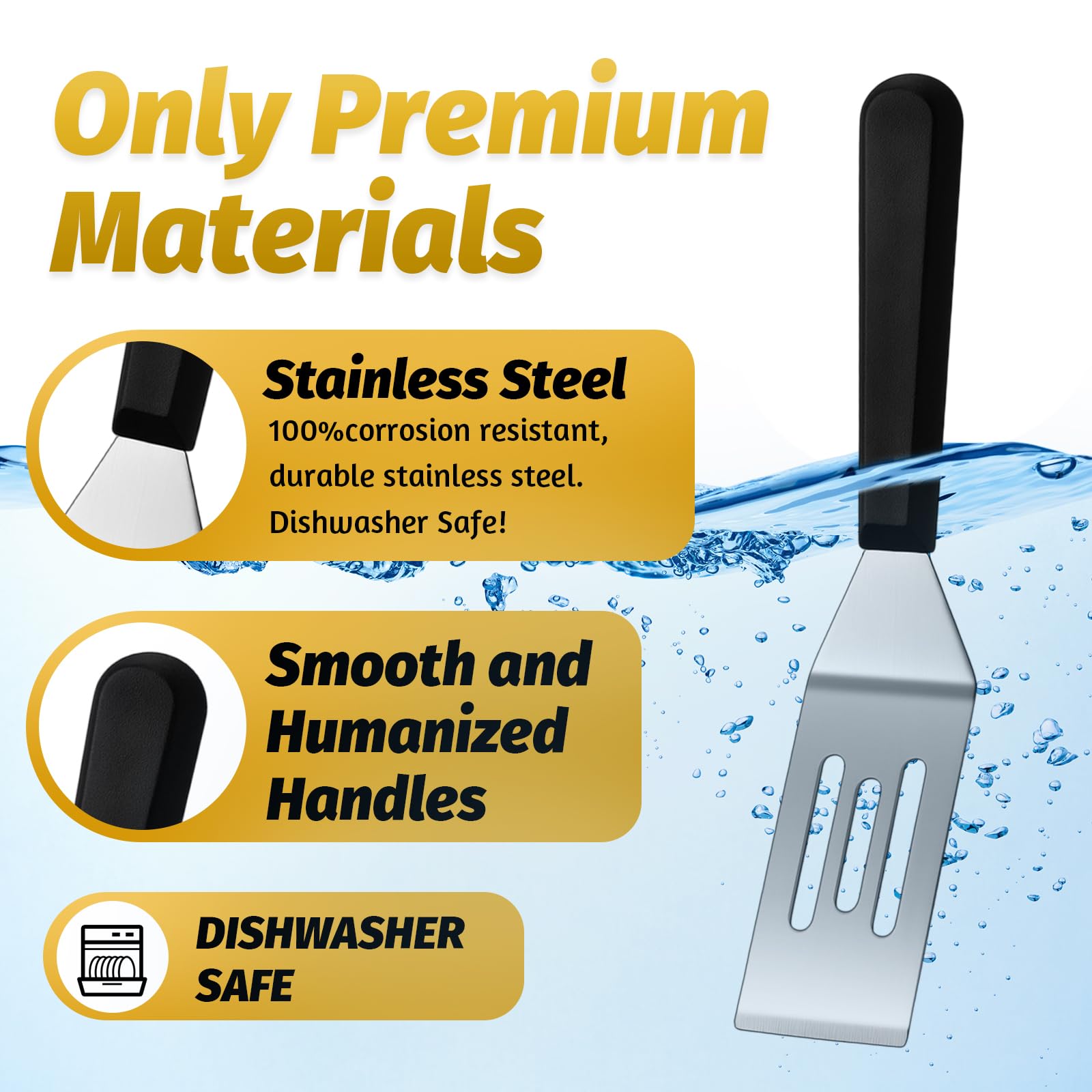 Patelai spatula offset handle for precise serving in straight-sided pots