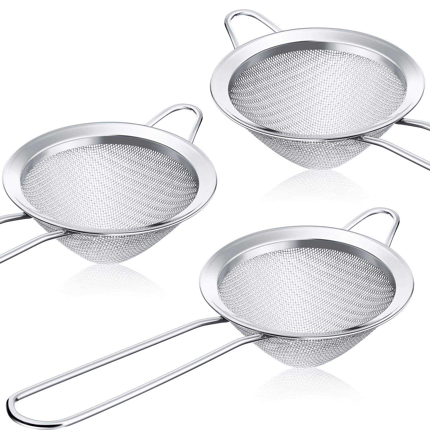 Patelai 3-piece tea strainer with conical mesh for smooth filtration.