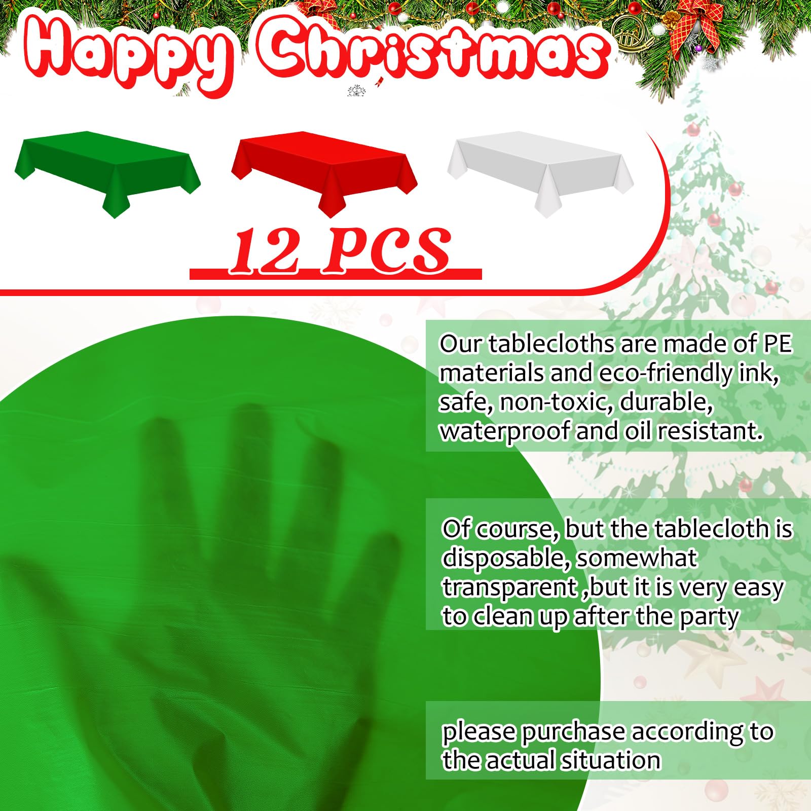 Patelai waterproof plastic tablecloth close-up showing durable surface