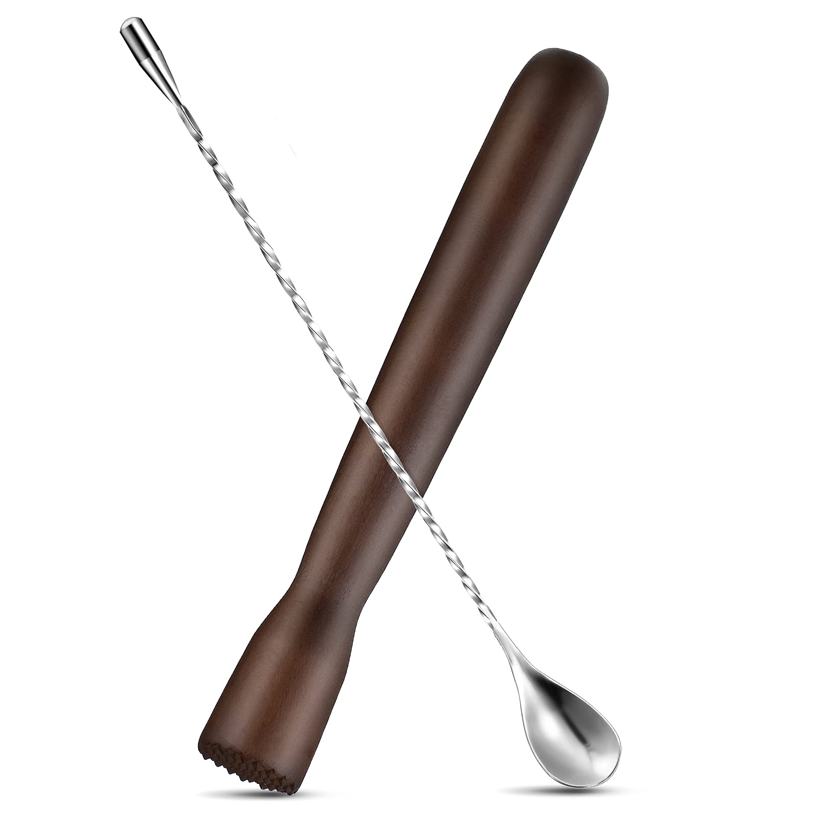 Patelai wooden muddler in beech wood with 2-end design for ice crushing