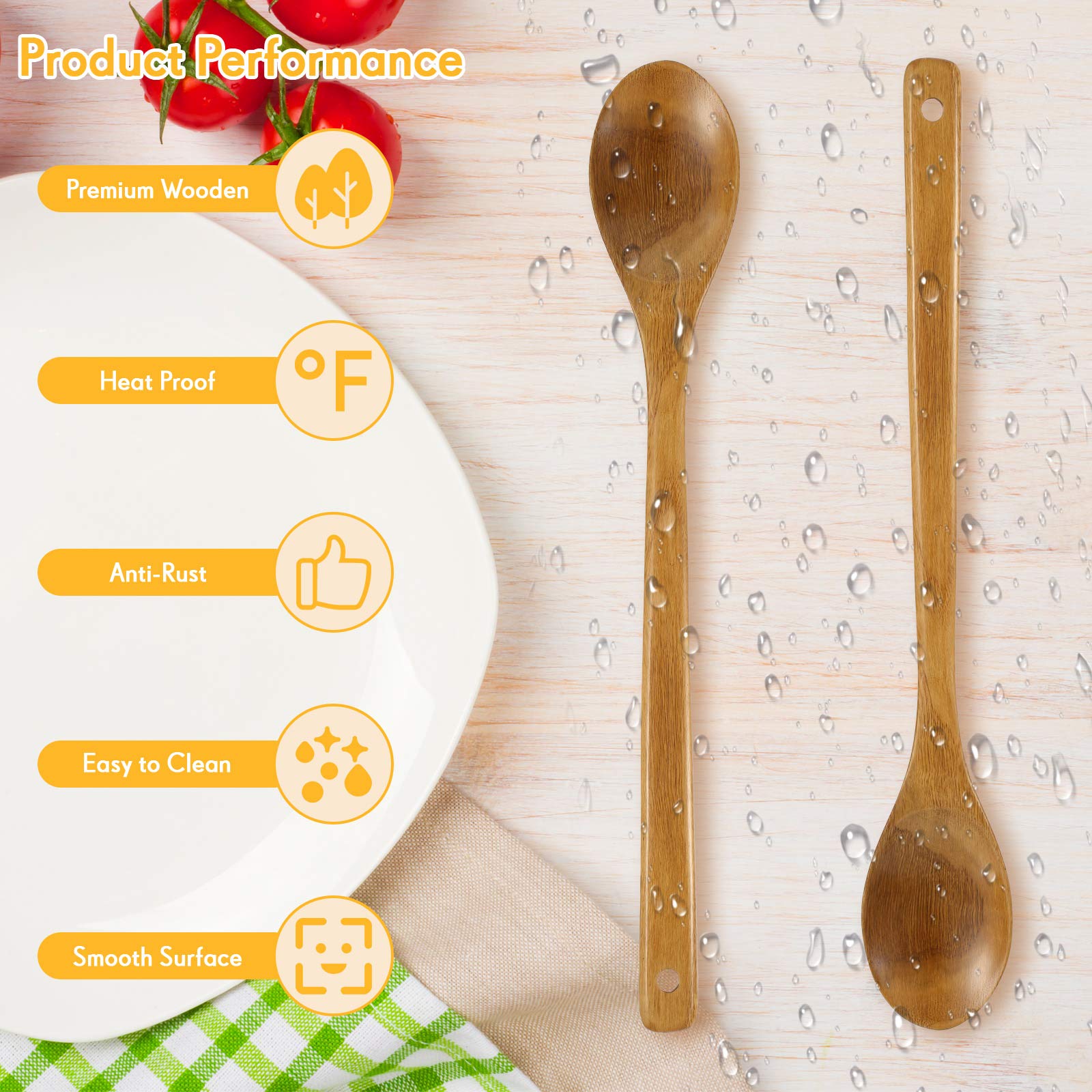 Patelai wooden spoon in burlywood color for everyday cooking and stirring