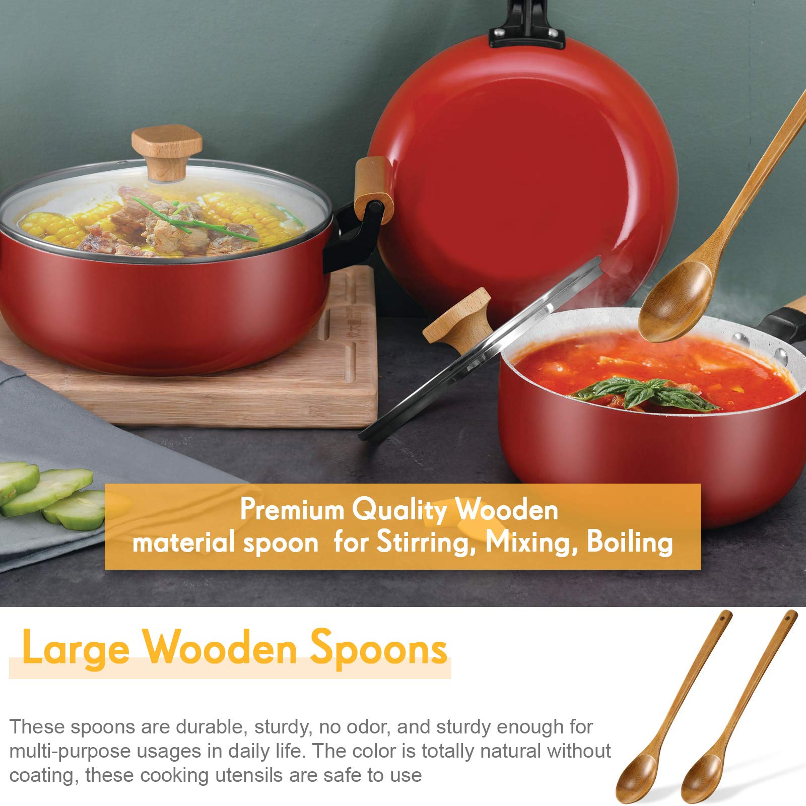 Patelai wooden spoon with hanging hole for easy storage