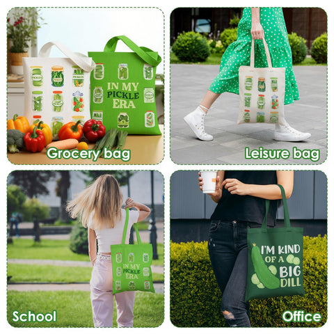 Paterr pickle tote bag machine-washable for easy cleaning after use.