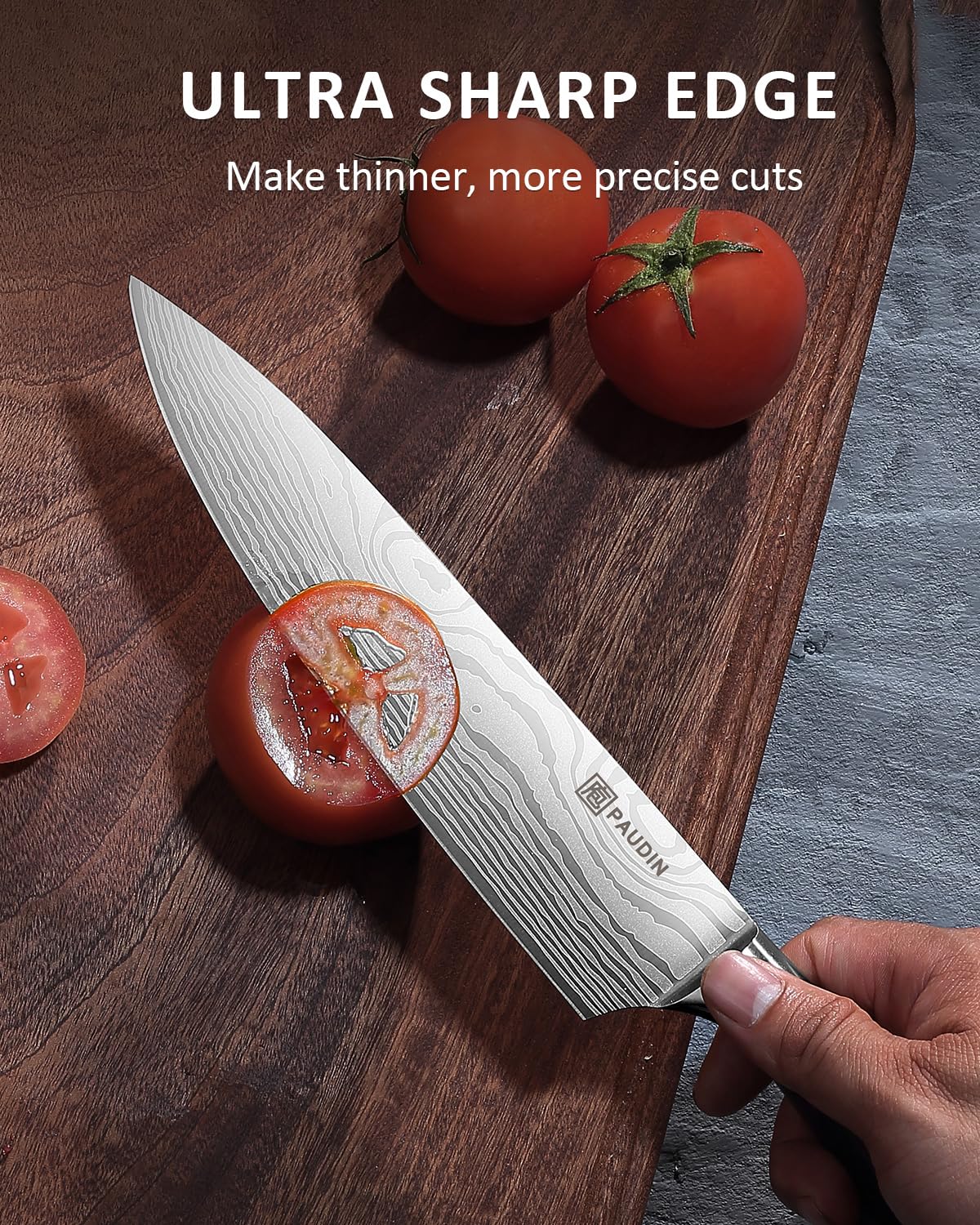 PAUDIN 3.5-inch paring knife for peeling and trimming.