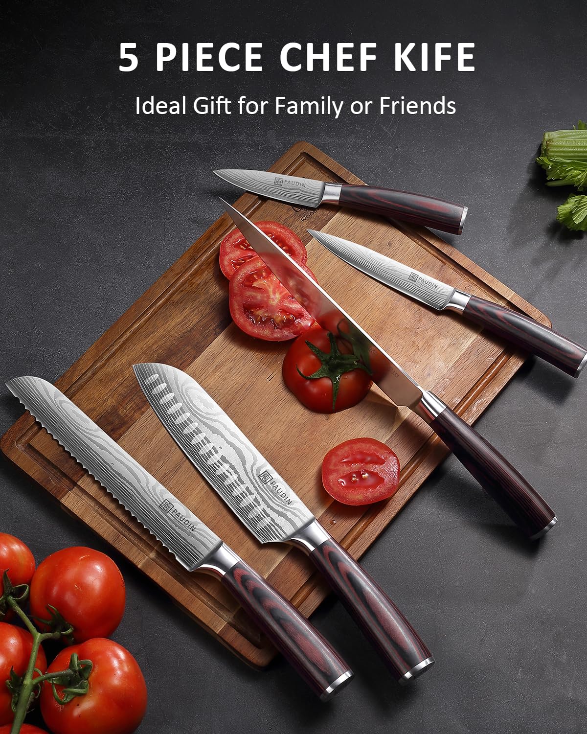 PAUDIN 5-inch utility knife handles mid-size tasks with ease.