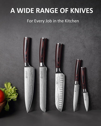 PAUDIN 7-inch santoku knife versatile for fish and vegetables.