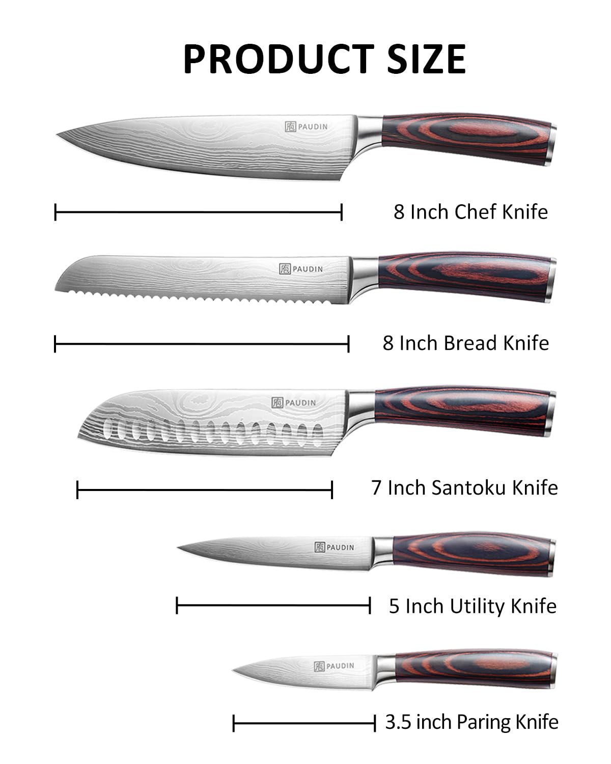 PAUDIN 8-inch bread knife ready to slice crusty loaves.