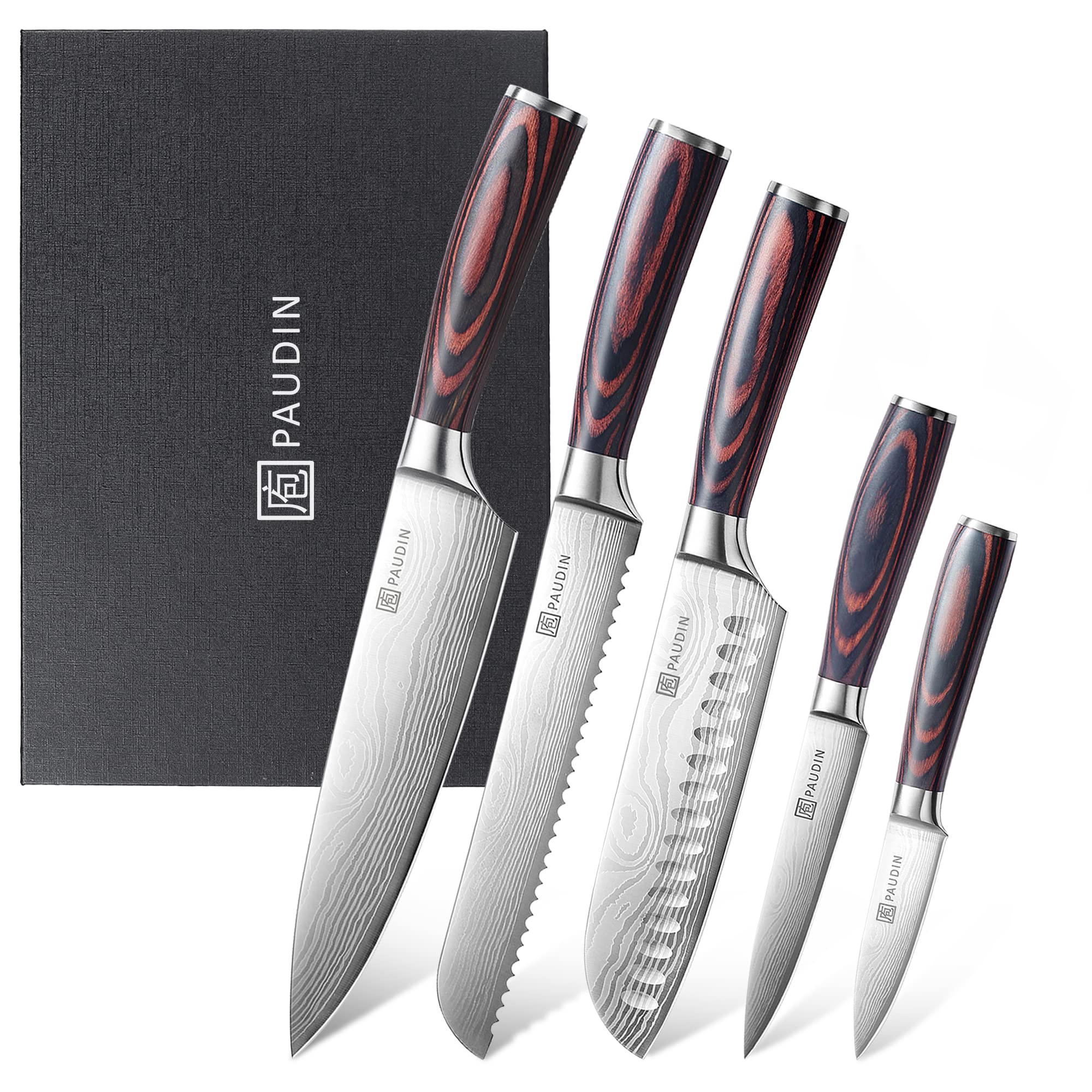 PAUDIN 8-inch chef knife in profile for precise slicing.