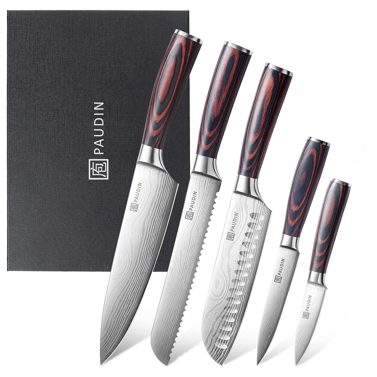 PAUDIN 8-inch chef knife in profile for precise slicing.
