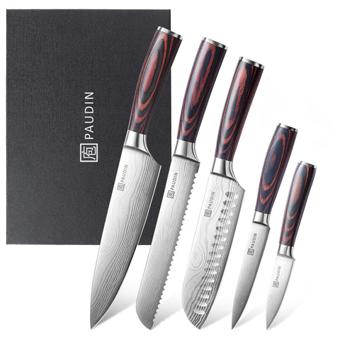 PAUDIN 8-inch chef knife in profile for precise slicing.