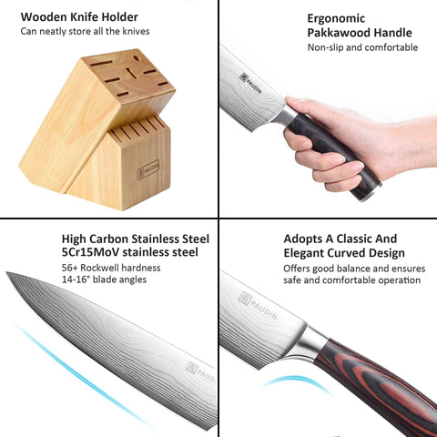 PAUDIN 8-inch bread knife cleanly cuts crusts
