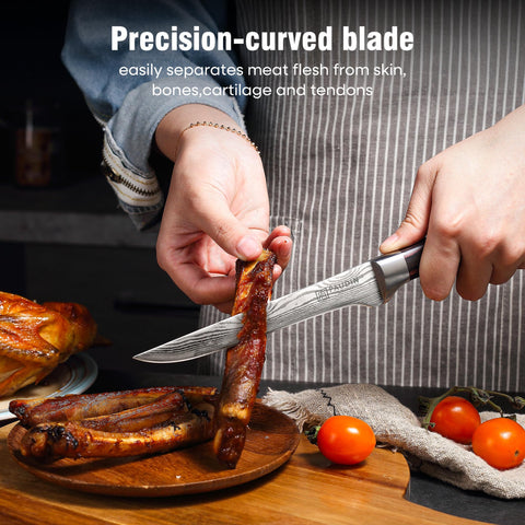 PAUDIN 6-inch meat deboning action highlights precise deboning and trimming tasks.