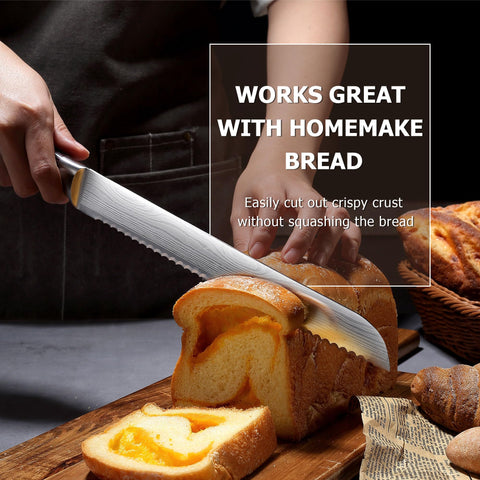 PAUDIN bread knife built with German high-carbon steel for lasting sharpness and rust resistance.
