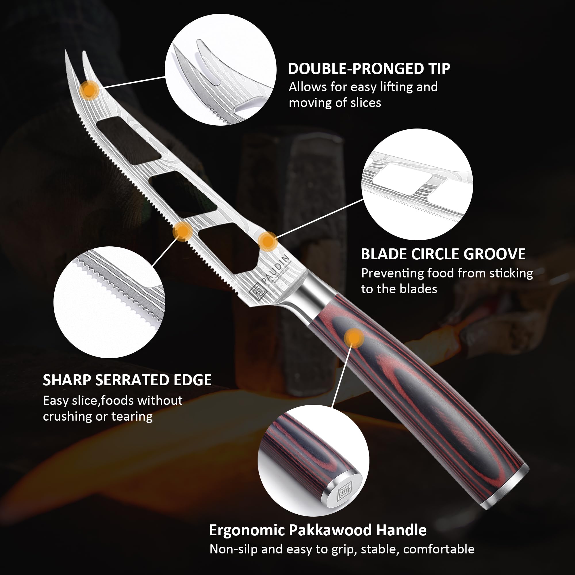 PAUDIN versatile cheese knife for everyday prep and entertaining