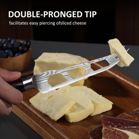 PAUDIN cheese knife with perforated blade reduces sticking when slicing