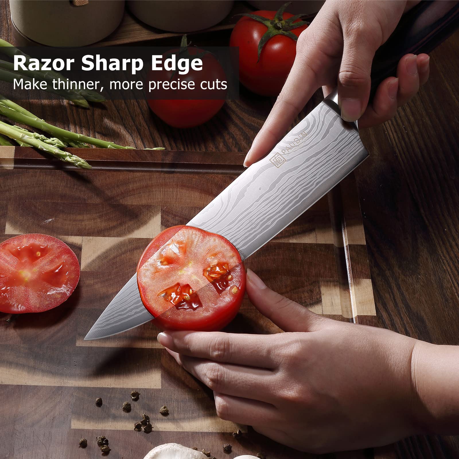 PAUDIN on wood cutting board ready for everyday kitchen tasks