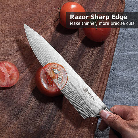 PAUDIN wave-pattern blade detail highlights distinctive design without claiming Damascus