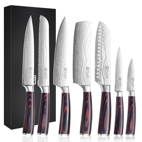 PAUDIN 8-inch chef knife with pakkawood handle for precise slicing