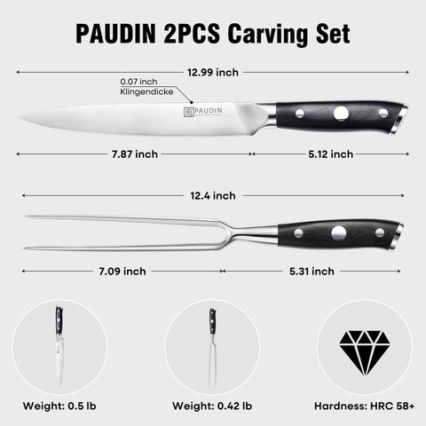 PAUDIN G10 handle resists heat and moisture for a secure grip