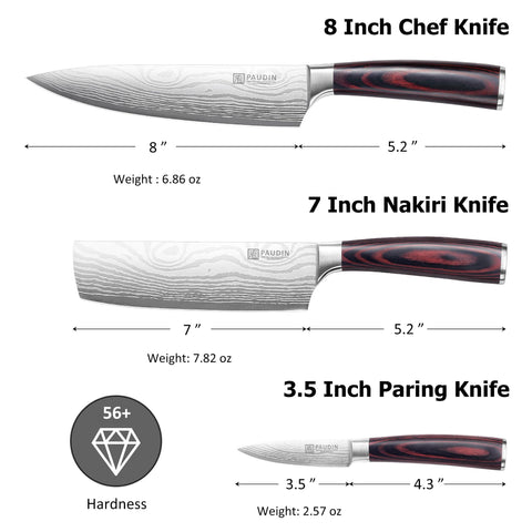 PAUDIN 7 inch nakiri knife in action for vegetable prep