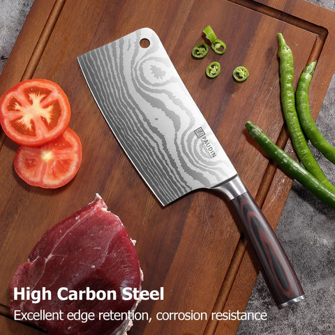 PAUDIN meat cleaver in action slicing meat quickly and evenly