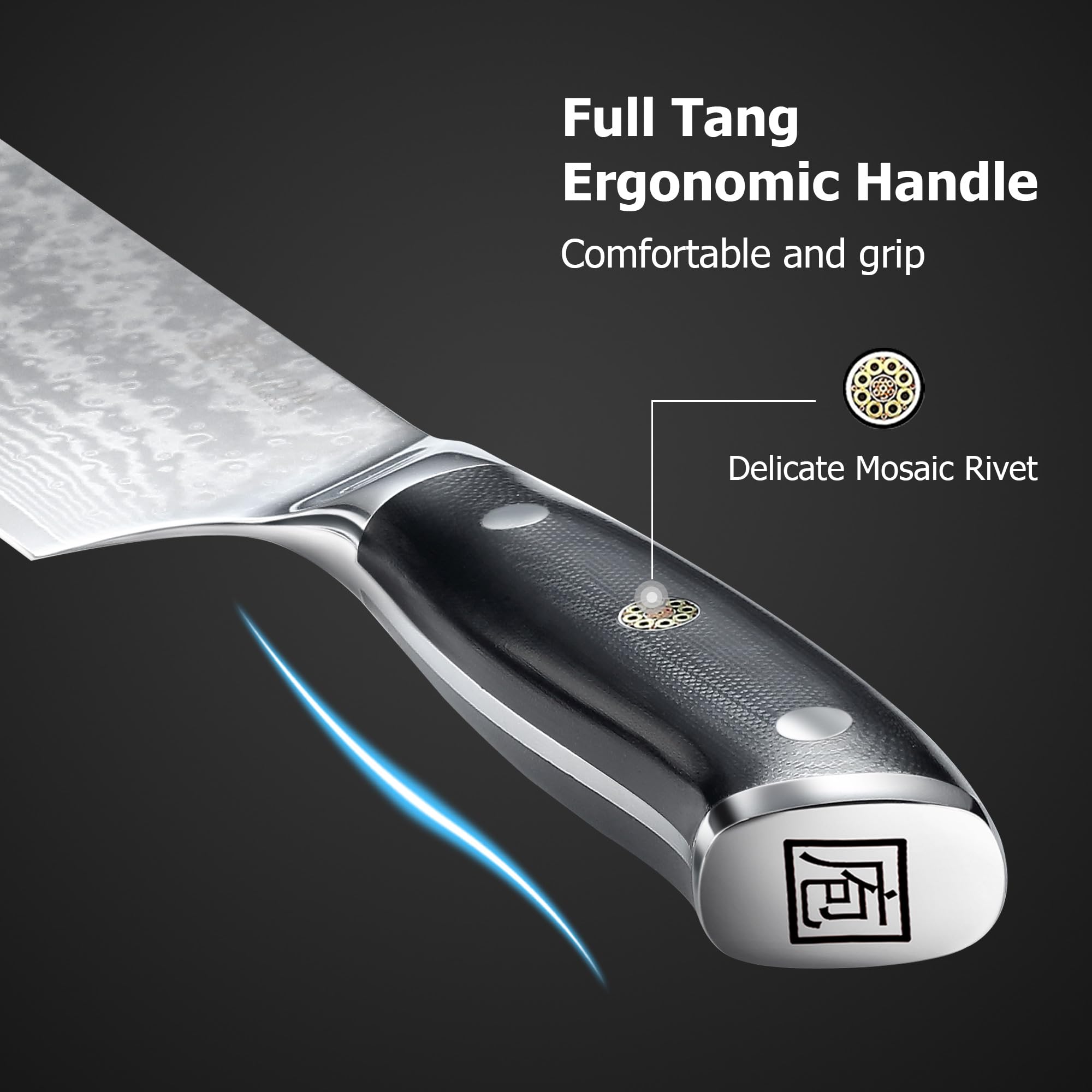 PAUDIN Nakiri knife 7inch ergonomic balance in hand during prep