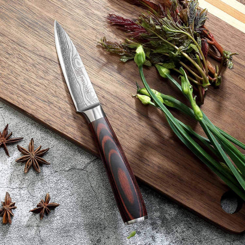 Compact PAUDIN paring knife stored in a small kitchen drawer