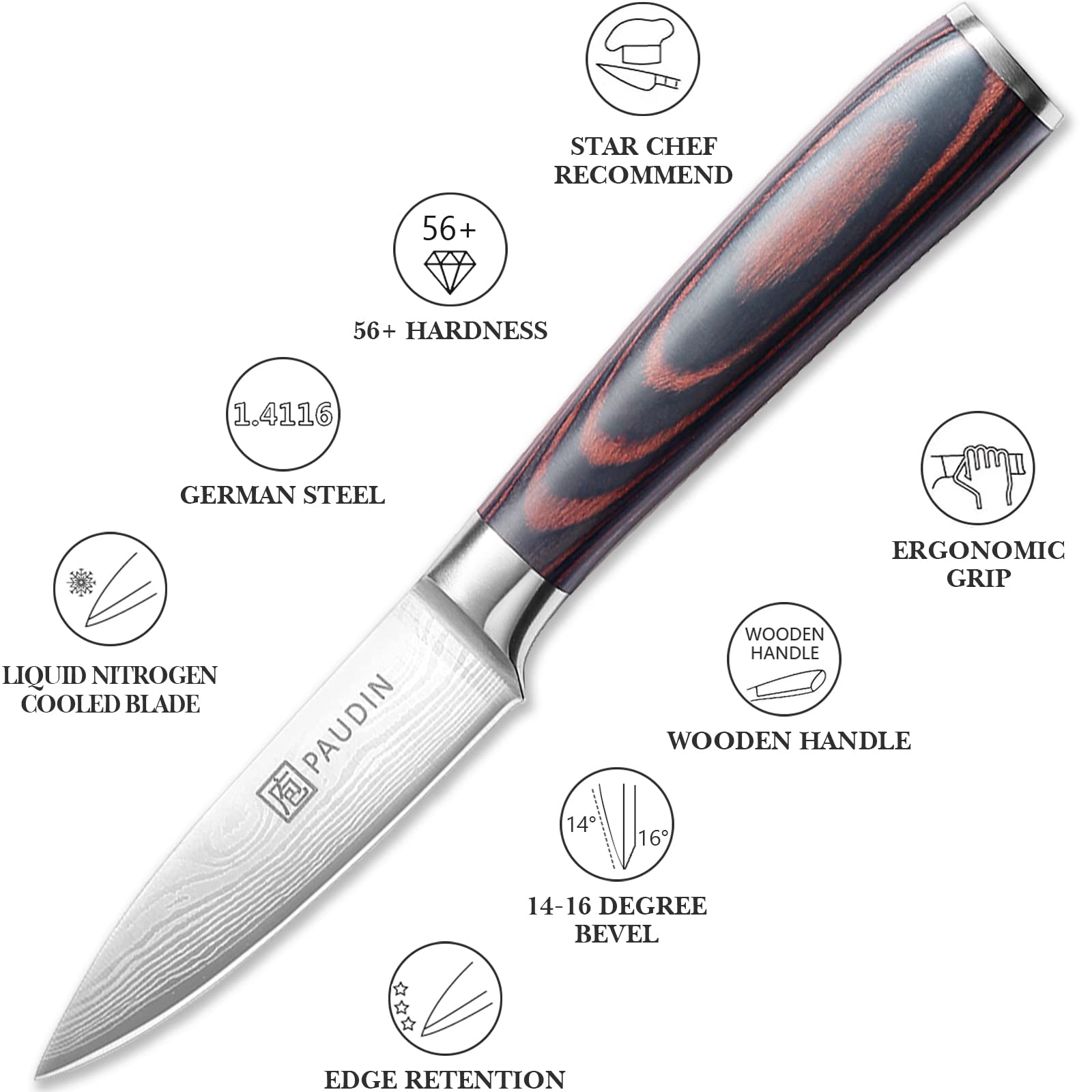 PAUDIN paring knife slicing fruit with precise control