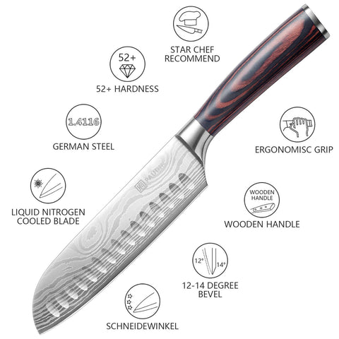 PAUDIN Santoku Knife 7-Inch gift box makes a thoughtful present.