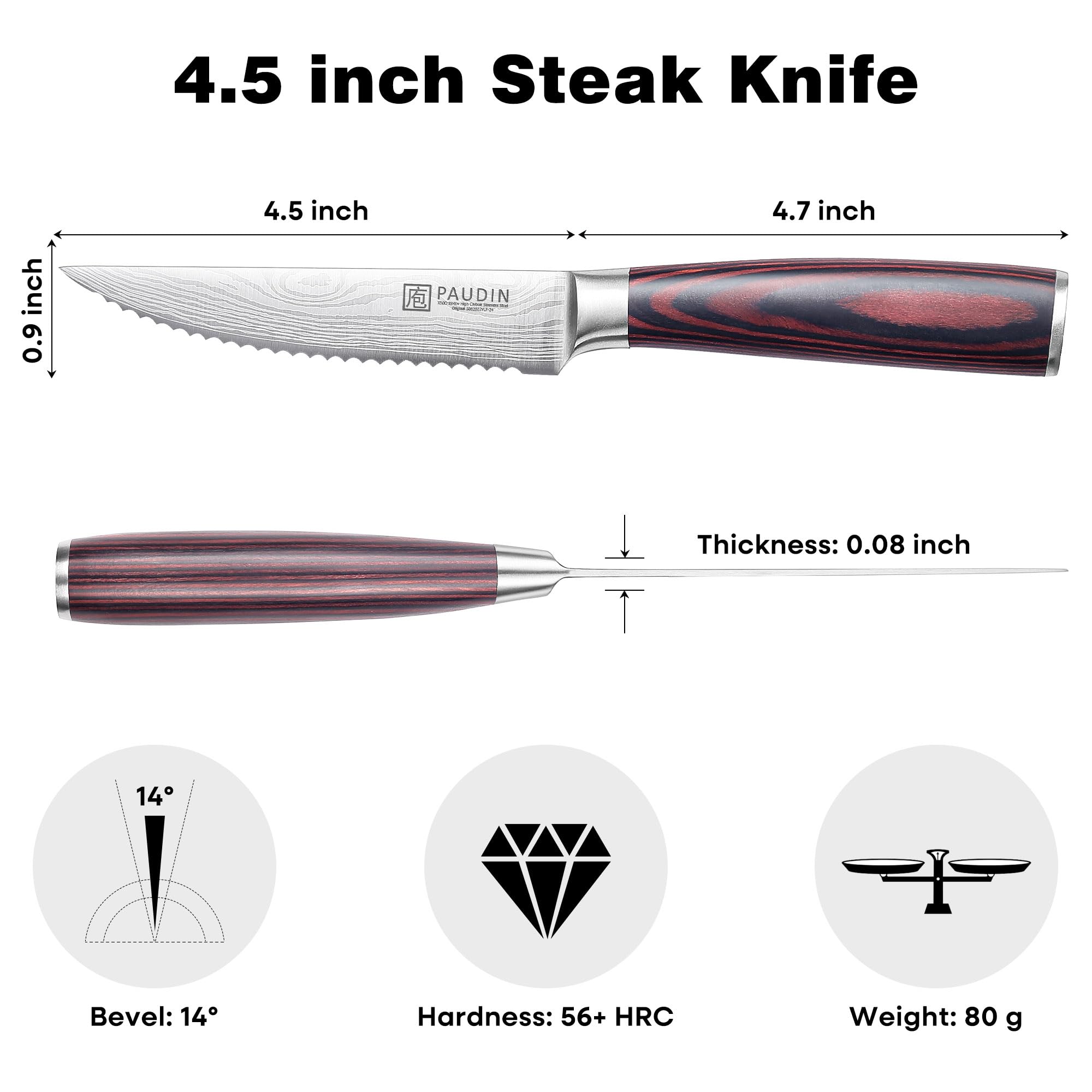 PAUDIN 4.5-inch blade delivers clean, precise slicing of beef