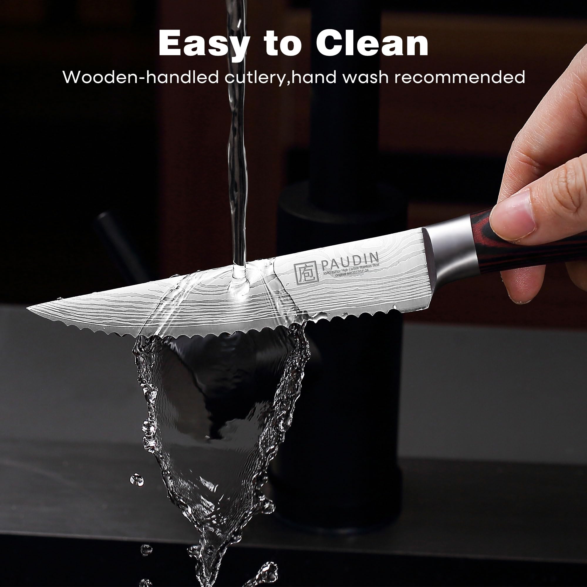 PAUDIN knives with glossy finish enhance table presentation