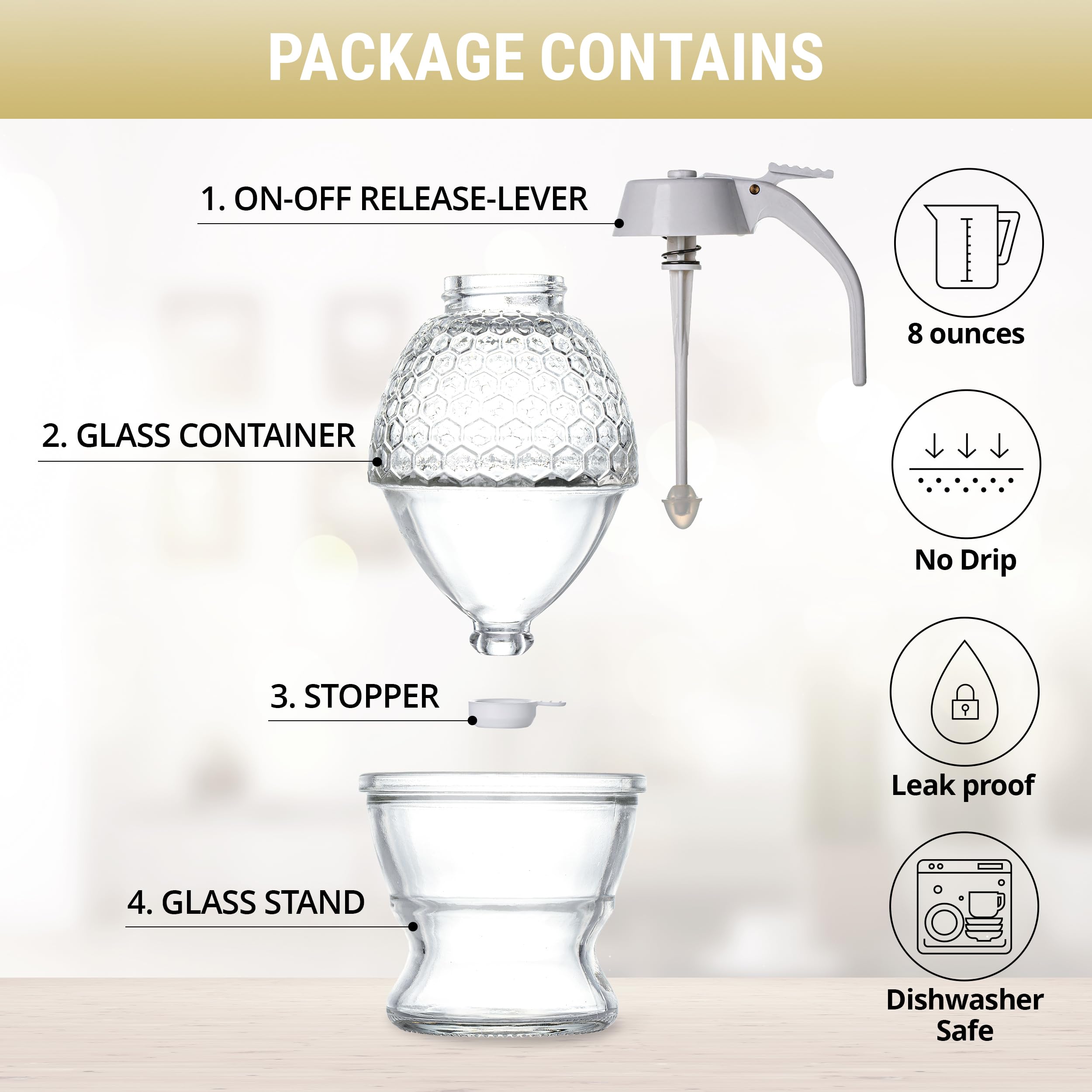 PAULSWAY no-drip pour design for precise drizzle on drinks.