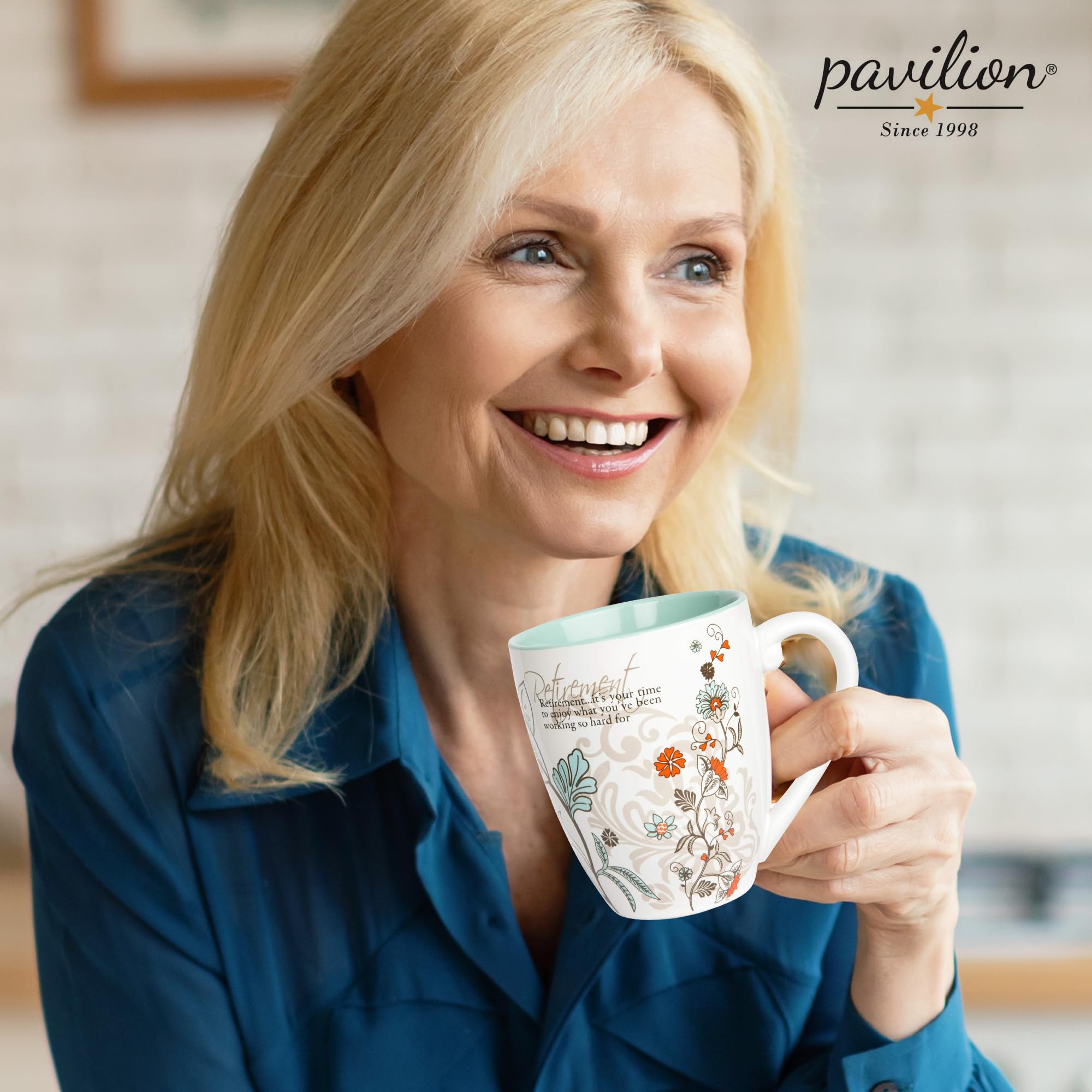 Pavilion keepsake mug that brings warmth to office or home.