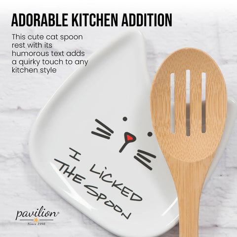 Pavilion Blobby Cat spoon rest cat illustration adds playful kitchen charm.