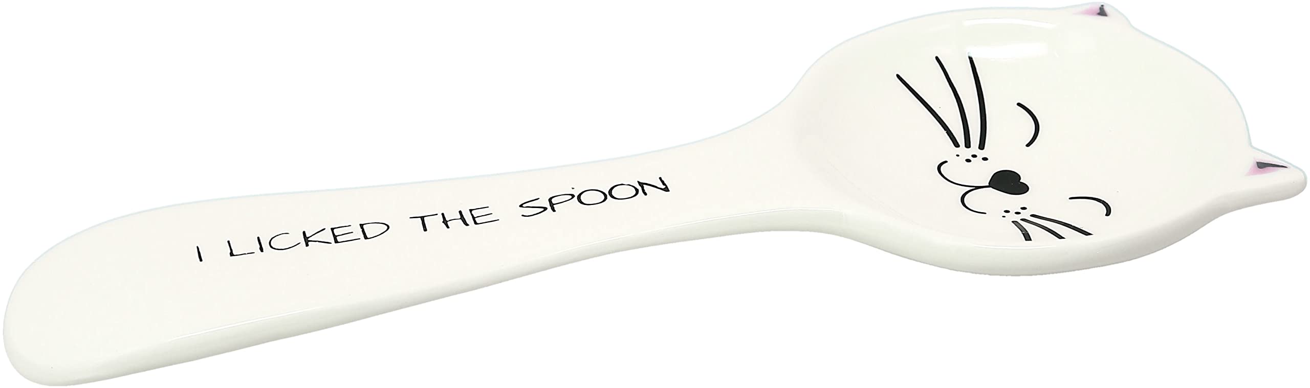 Pavilion Cat Licked the Spoon rest long-side text decal for playful utensil organization