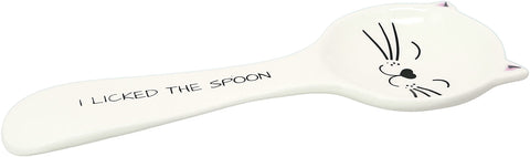 Pavilion Cat Licked the Spoon rest long-side text decal for playful utensil organization