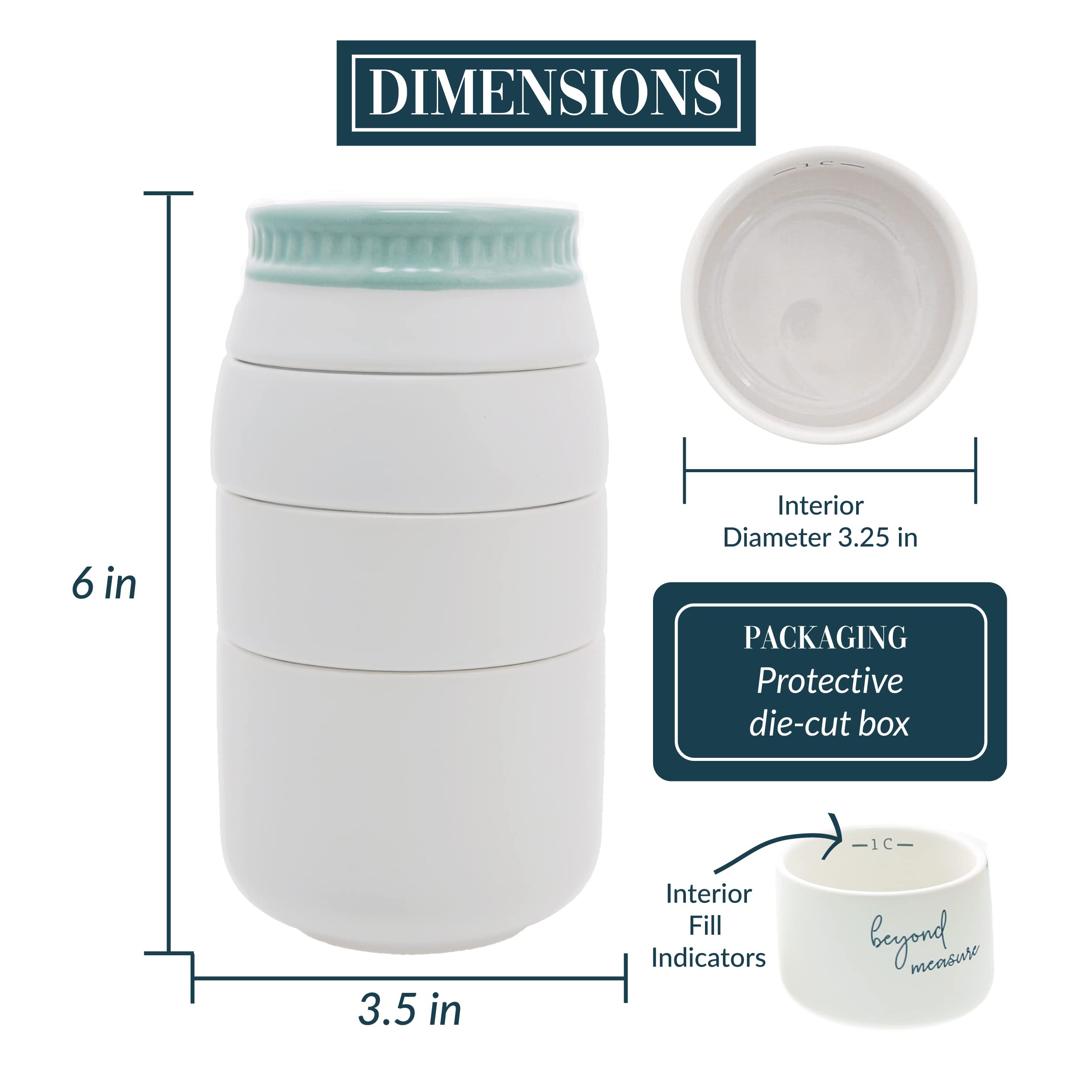 Pavilion Gift Company Cherished Beyond Measure 1/2 cup floral motif for spring kitchen charm.