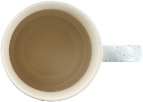 Pavilion Gift Company speckled stoneware mug interior with glossy tan finish, ideal for daily coffee.