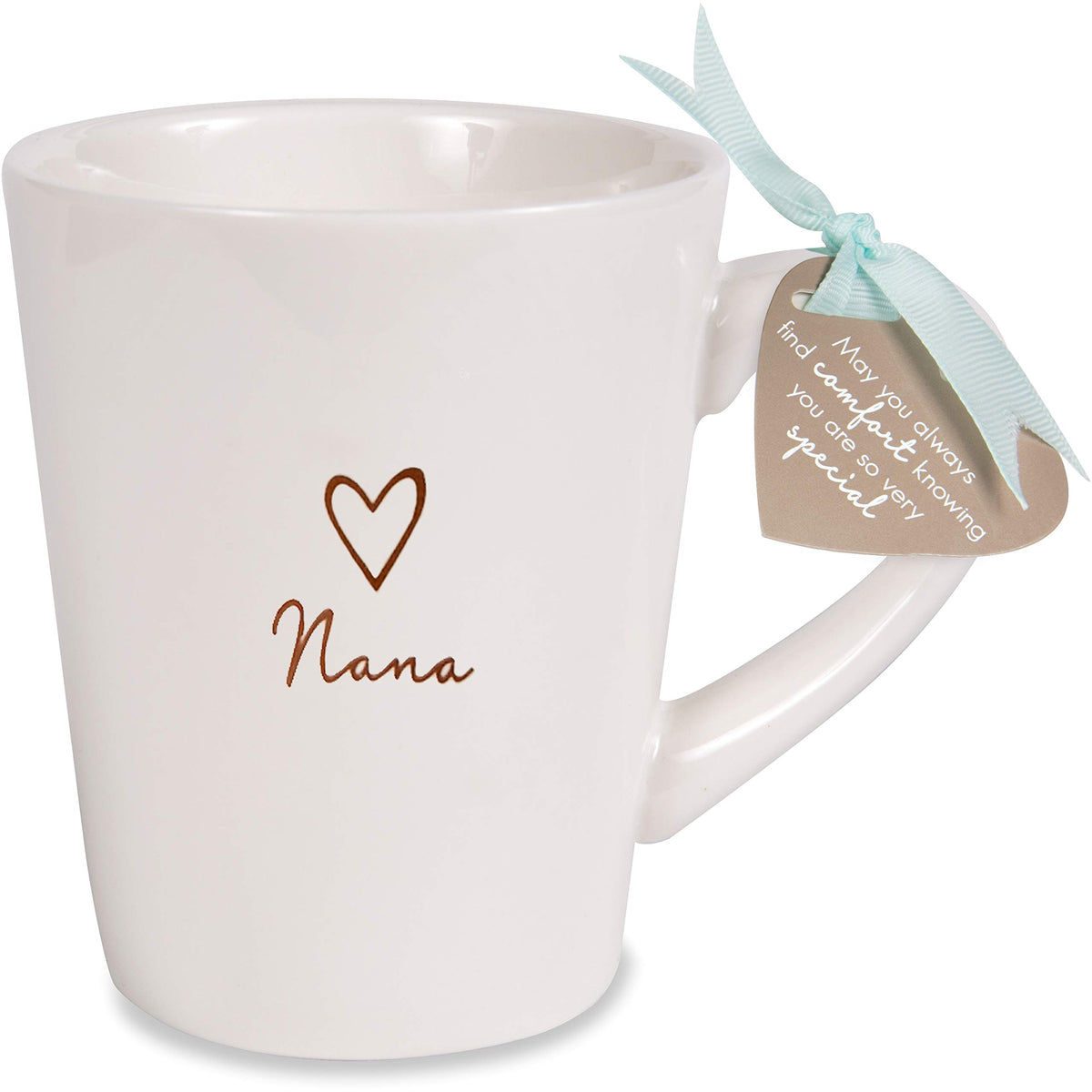 Pavilion Gift Company Nana Cup front view in cream stoneware, ideal for daily coffee.