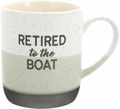 Pavilion Gift Company Retired To The Boat mug front view for cozy mornings.