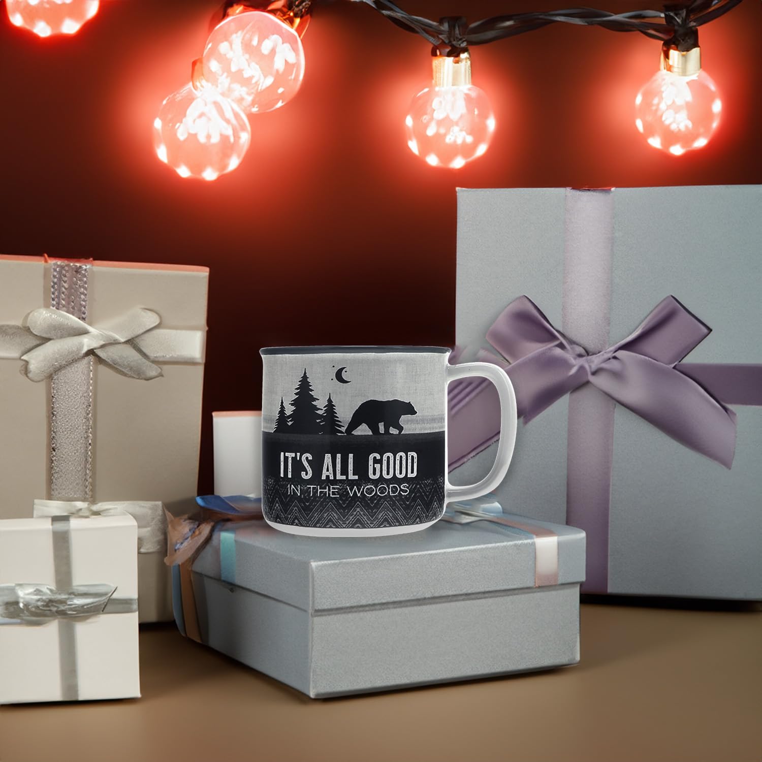 Pavilion cabin decor compatible mug complements woodsy kitchens and dining rooms.