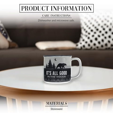 Pavilion mug side handle shows large grip ideal for outdoor coffee breaks.
