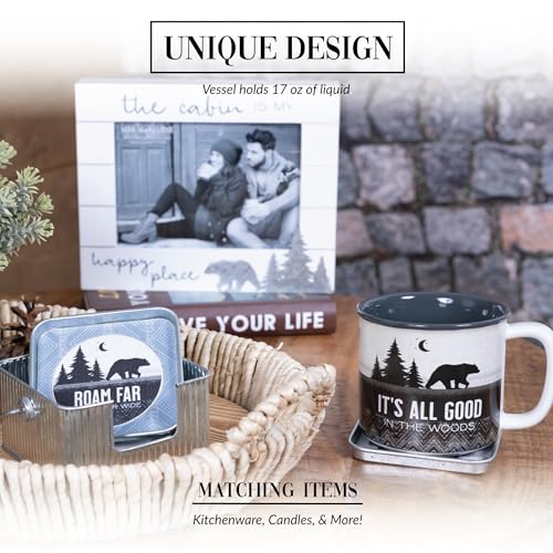 Pavilion mug texture-cream-beige captures linen feel for rustic kitchen ambience.