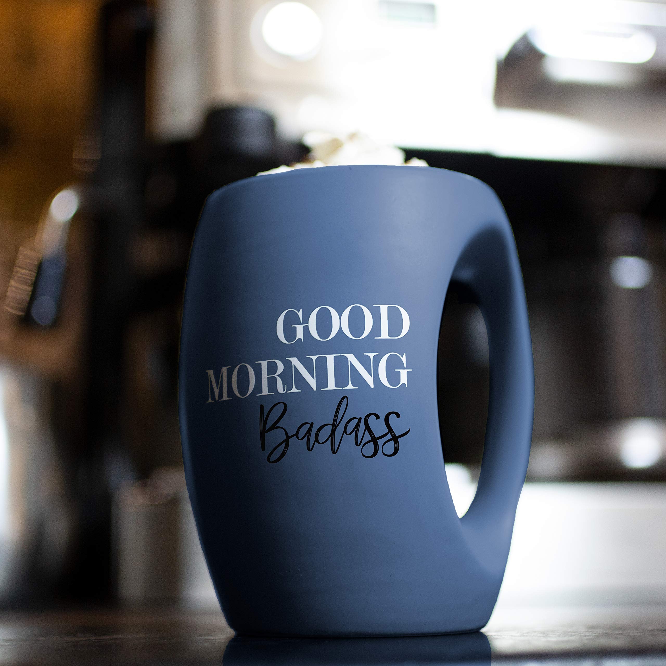 Pavilion Good Morning Badass mug dishwasher safe, preserving decals with care.