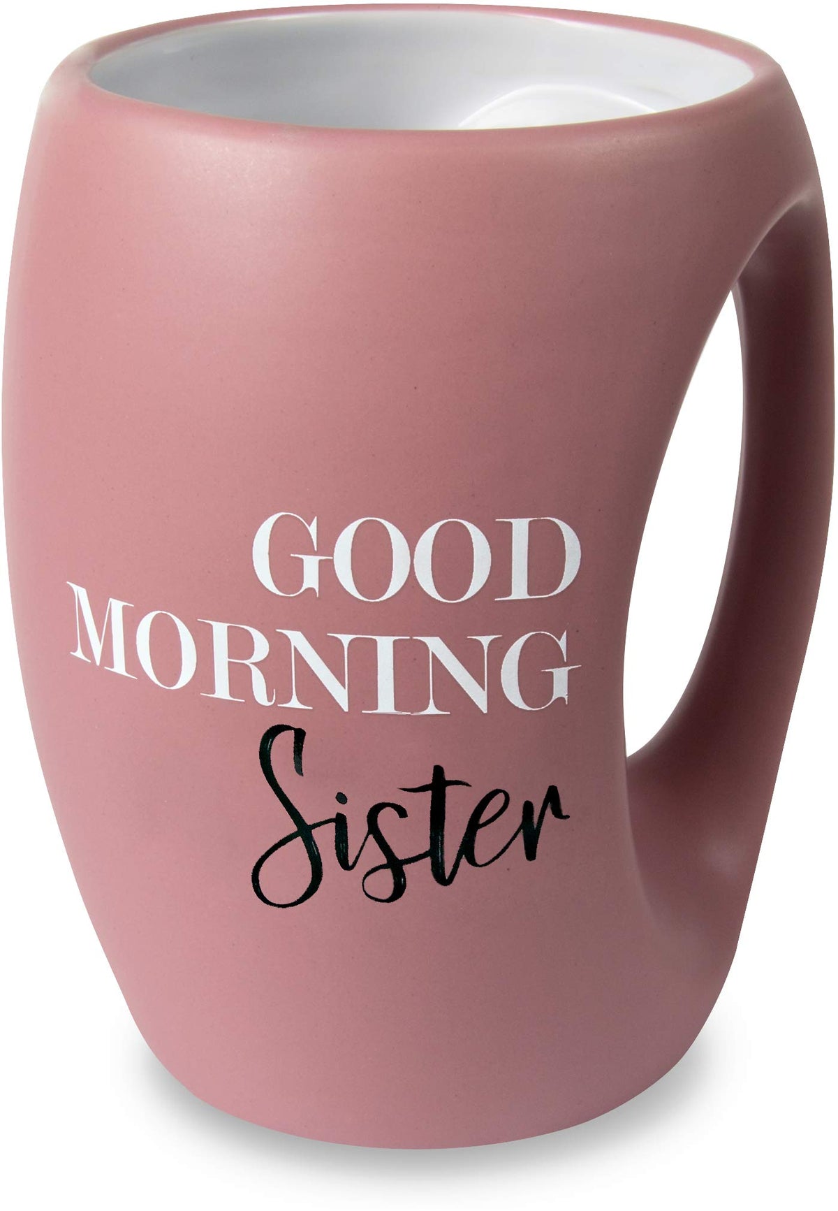 Pavilion Good Morning Sister mug with a large hand-warming handle for cozy mornings.