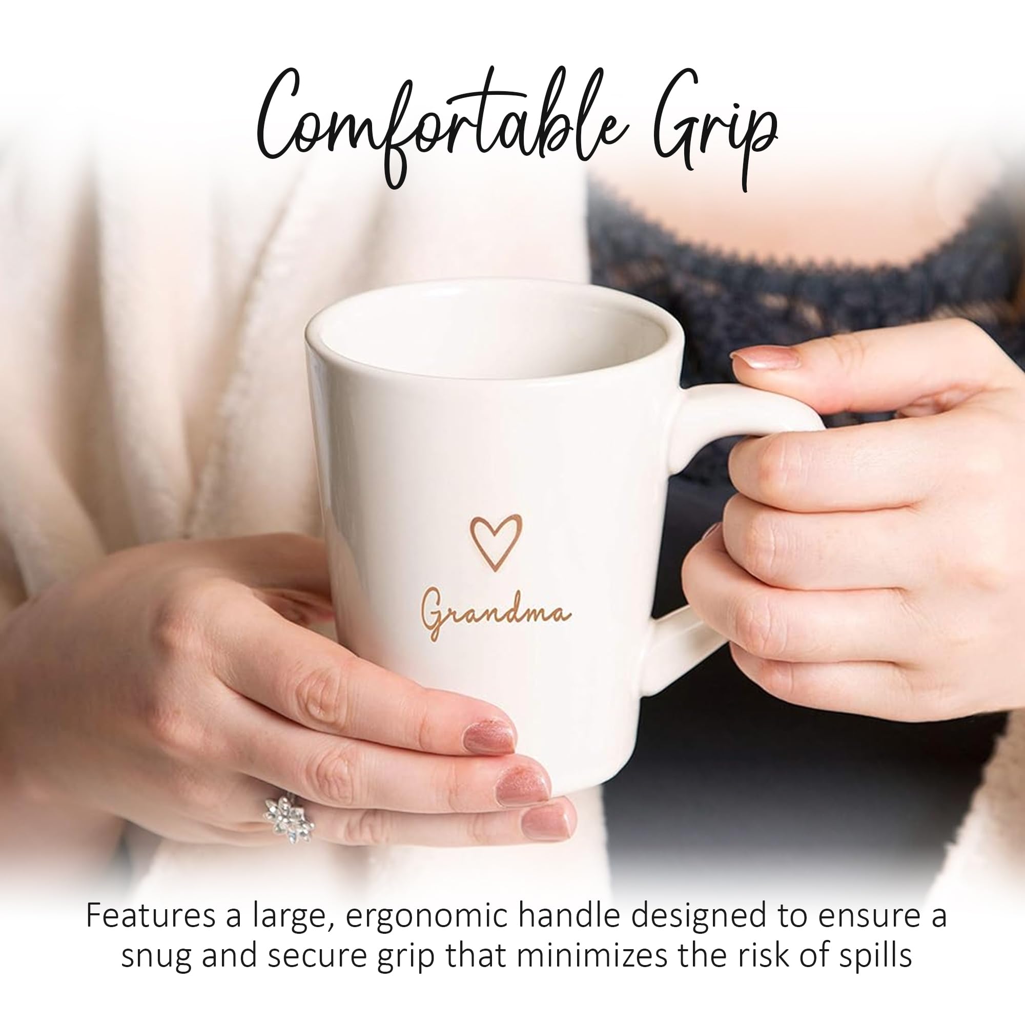 Pavilion grandma mug packaging shown as gift-ready presentation.