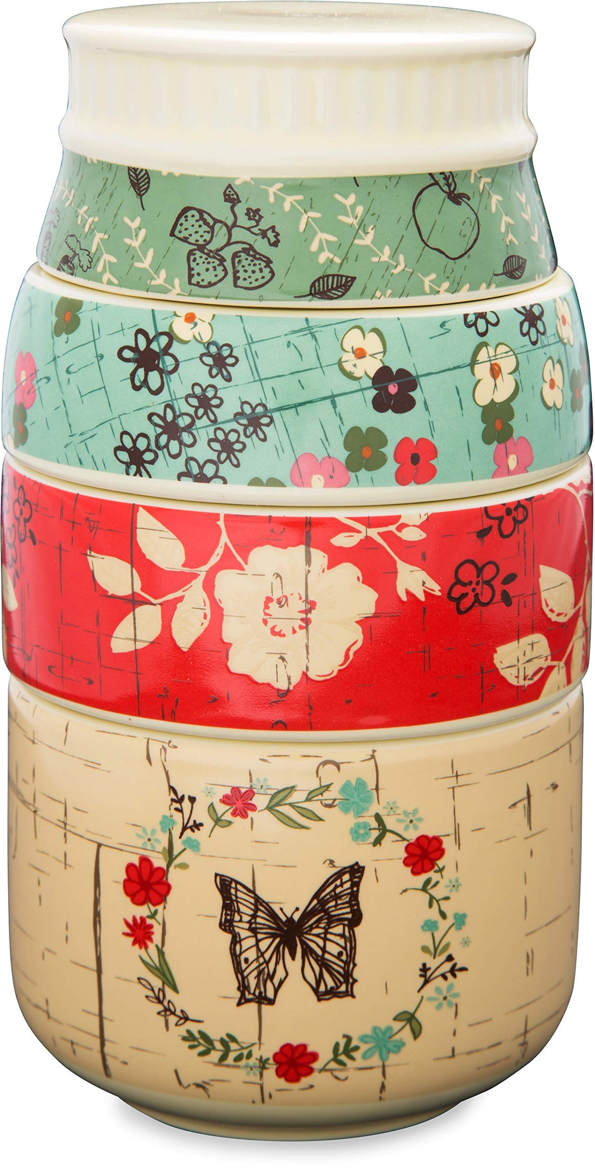 Pavilion Live Simply floral mason cups collection shows vibrant patterns for stylish baking prep.